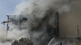 שריפה במחסן זיקוקים בארמניה, צילום: Vahram Baghdasaryan/Photolure via AP